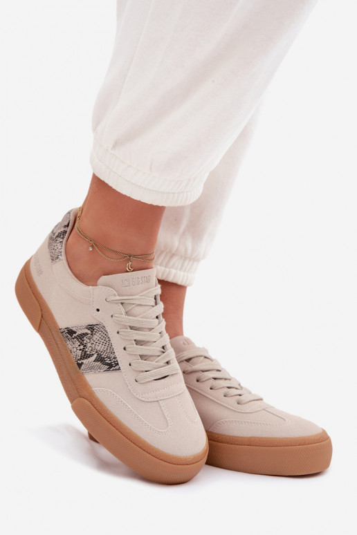 Sneakers Stilvollllschuhe Feminin Ze INstaZukami Schlangenhaut Big Star TT274299 graue Farbe