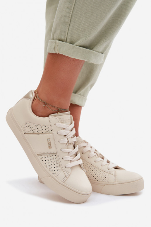 Chaussures modèle baskets Féminin avec des éléments ajourés Big Star TT274292 beige