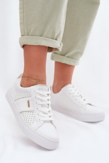 Sneakers Stilvollllschuhe Feminin mit durchbrochenen Elementen Big Star TT274291 Zueiße Farbe