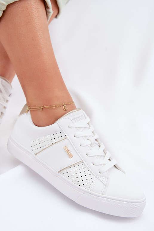 Chaussures modèle baskets Féminin avec des éléments ajourés Big Star TT274291 couleur blanche