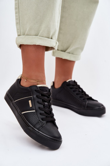 Dames sportieve schoenen met open elementen Big Star TT274290 zwarte kleur 2