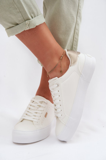 Chaussures modèle baskets avec une plateforme Big Star TT274805 couleur blanche