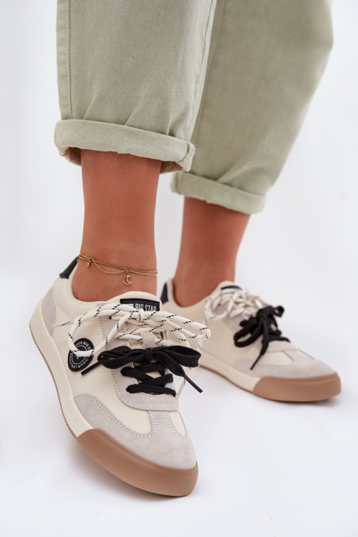 Sneakers model schoenen DamesPodInójnym Vetersluitingm Big Star TT274168 beige