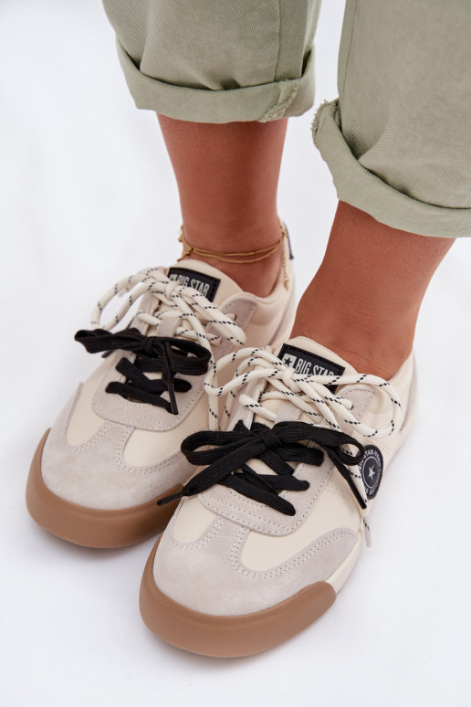 Chaussures modèle baskets FémininPodÀójnym Laçagem Big Star TT274168 beige