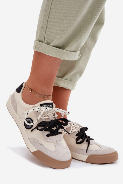 Sneakers model schoenen DamesPodInójnym Vetersluitingm Big Star TT274168 beige