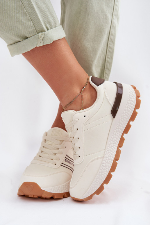 Sneakers model schoenen Dames met platform Big Star TT274881 Hi-Poly System beige