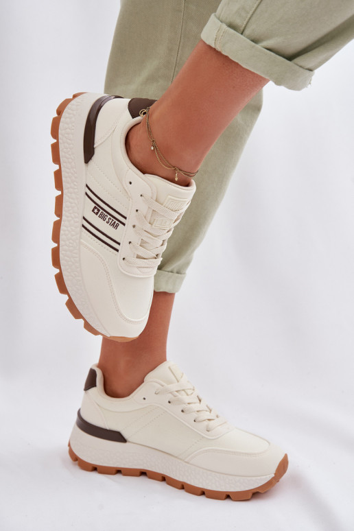 Chaussures modèle baskets Féminin avec une plateforme Big Star TT274881 Hi-Poly System beige