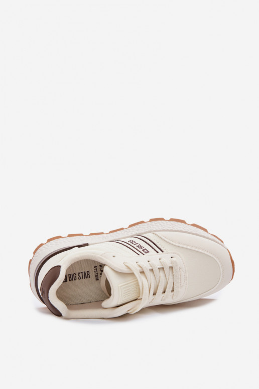 Chaussures modèle baskets Féminin avec une plateforme Big Star TT274881 Hi-Poly System beige