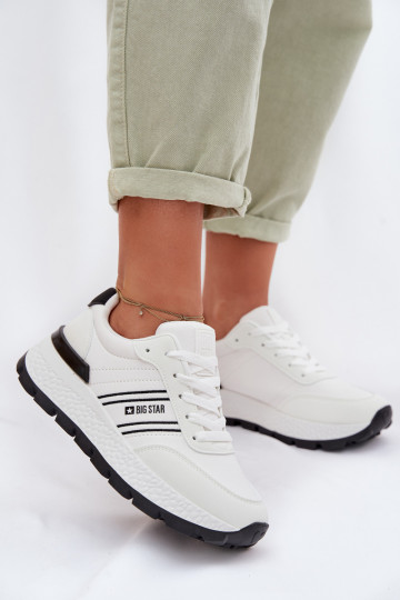 Chaussures modèle baskets Féminin avec une plateforme Big Star TT274882 Hi-Poly System couleur blanche 2