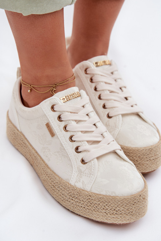 chaussures décontractées Espadrilles avec une plateforme Big Star TT274346 couleur ivoire