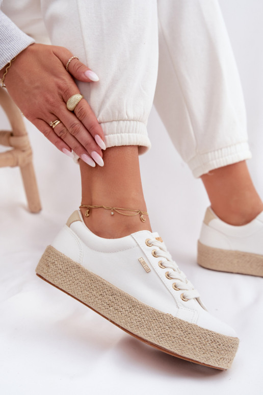 chaussures décontractées Espadrilles avec une plateforme Big Star TT274349 couleur blanche