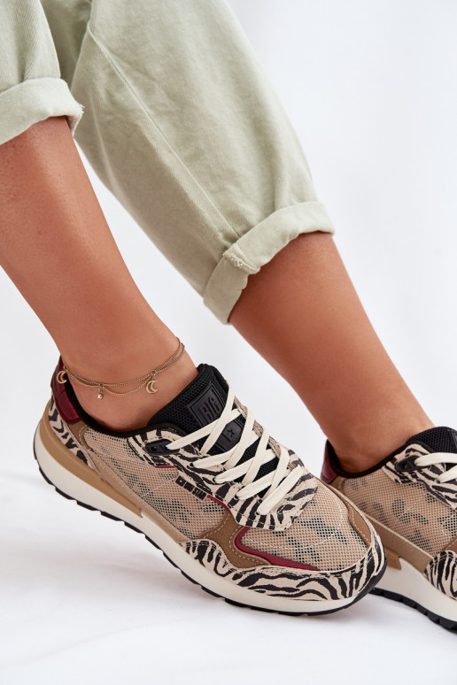 baskets Chaussures modèle baskets Féminin À motifs Big Star TT274333 beige