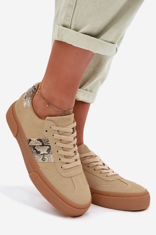 Sneakers Stilvollllschuhe Feminin Ze INstaZukami Schlangenhaut Big Star TT274298 Beige