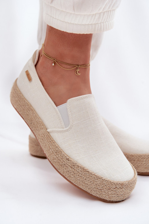 Espadrilles met platform Big Star TT274090 ivoor