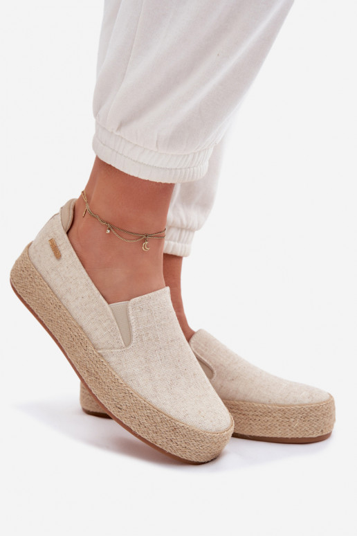 Espadrilles avec une plateforme Big Star TT274089 beige