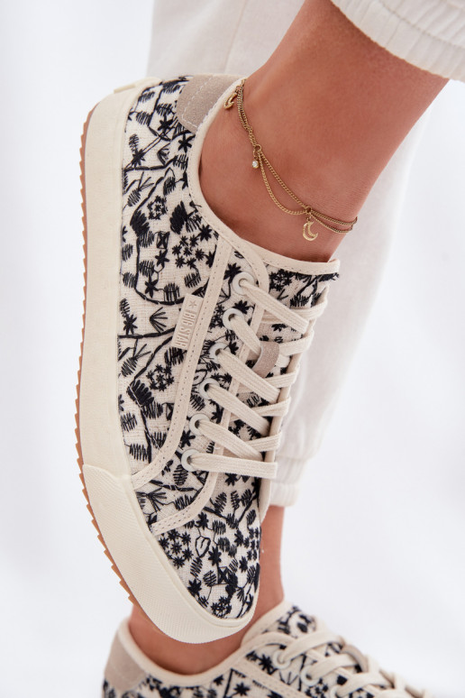 lässige Schuhe Turnschuhe Feminin Big Star TT274842 elfenbeinfarbe