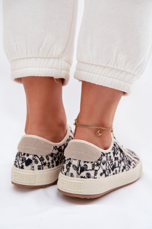 lässige Schuhe Turnschuhe Feminin Big Star TT274842 elfenbeinfarbe