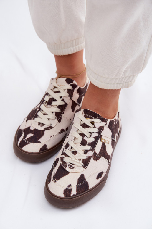 Sneakers Stilvollllschuhe Feminin IN Łaty Big Star TT274369 INeiß-braune Farbe