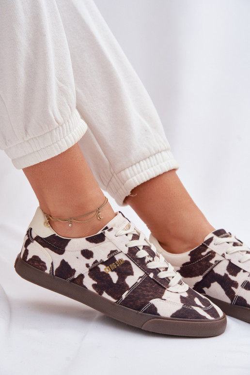 Chaussures modèle baskets Féminin DANS Łaty Big Star TT274369 Blanc-marron