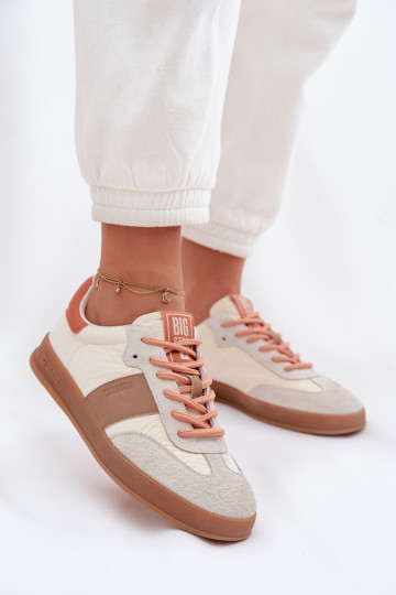 Leer van suède Sneakers model schoenen Dames Big Star TT274725 beige 2