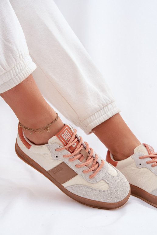 Peau en daim Chaussures modèle baskets Féminin Big Star TT274725 beige