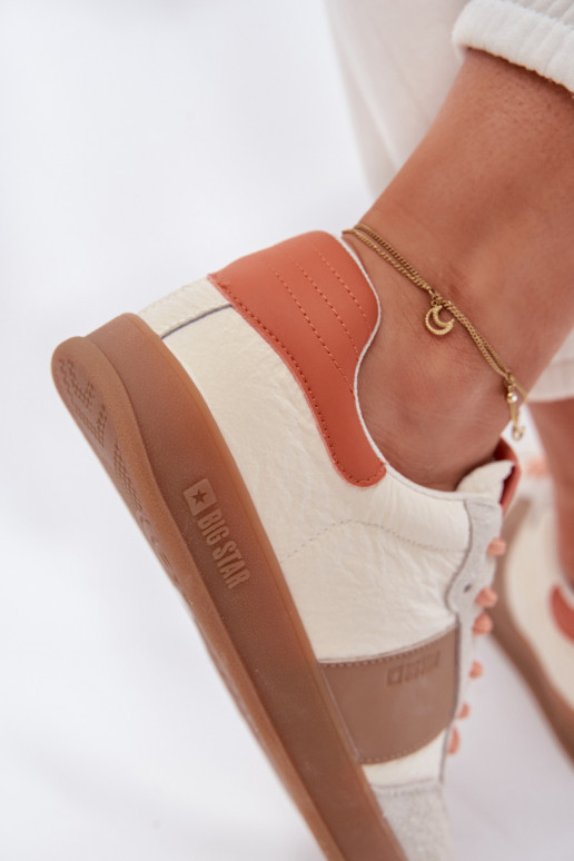 Leer van suède Sneakers model schoenen Dames Big Star TT274725 beige