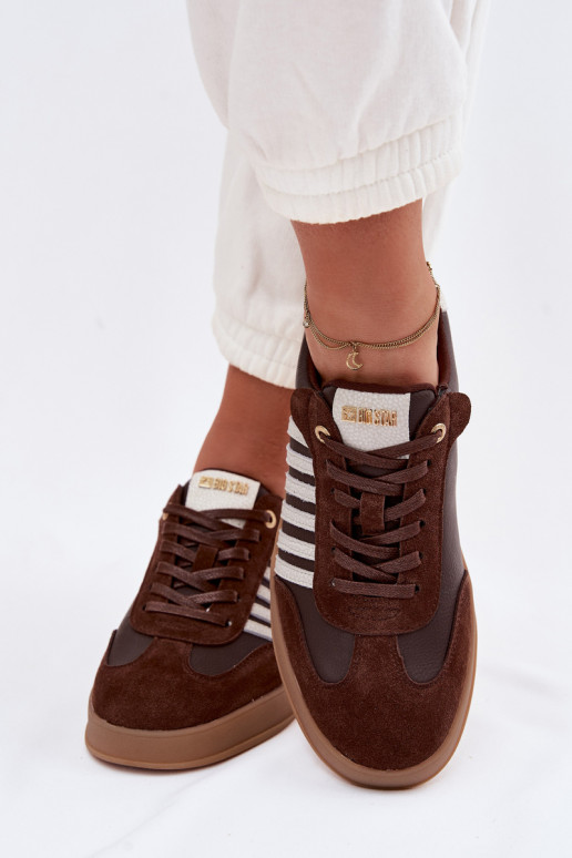 Sneakers Stilvollllschuhe FemininErmöglichtturalnej Skóry I aus INildlederu Big Star TT274715 CzekoladoZue