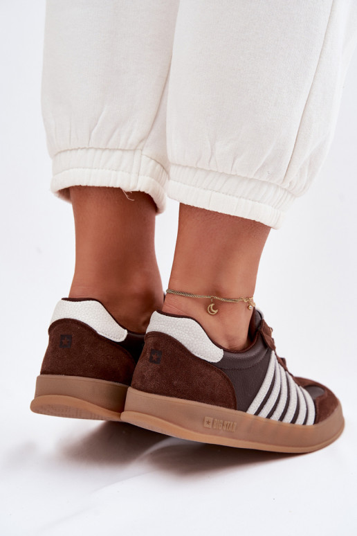 Sneakers model schoenen DamesOpturalnej Skóry I van suèdeu Big Star TT274715 CzekoladoIne