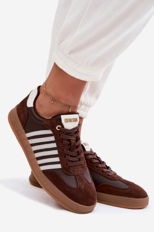 Chaussures modèle baskets FémininActivéturalnej Skóry I en daimu Big Star TT274715 CzekoladoÀe