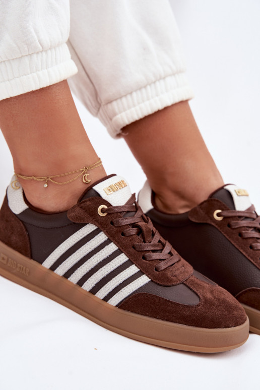 Sneakers model schoenen DamesOpturalnej Skóry I van suèdeu Big Star TT274715 CzekoladoIne