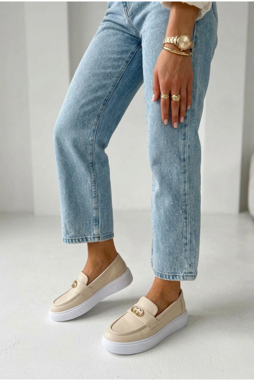 Haut Plateau-Mokassins für Damen Vinceza 39974 Beige