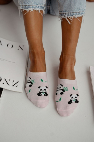 Mikropolyester Damenstrümpfe Panda Bear in rosa
