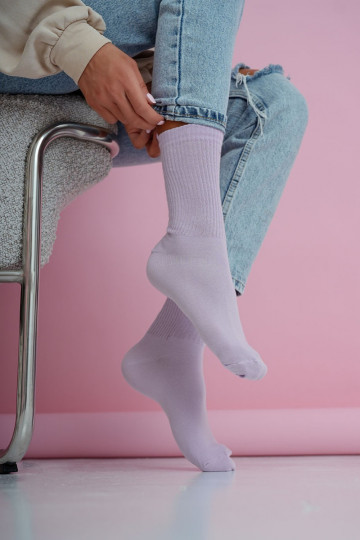 Chaussettes Féminin DANS Prążek Couleurs pastel Couleur violette