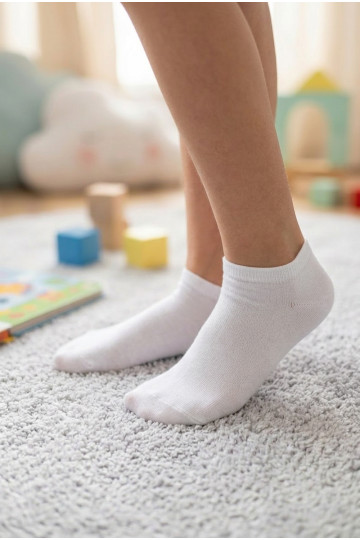 Kinderen enkelsokken Glad wit