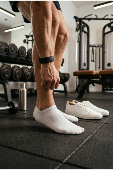 Chaussettes pour hommes Stopki ULTRA CIENKIE couleur blanche