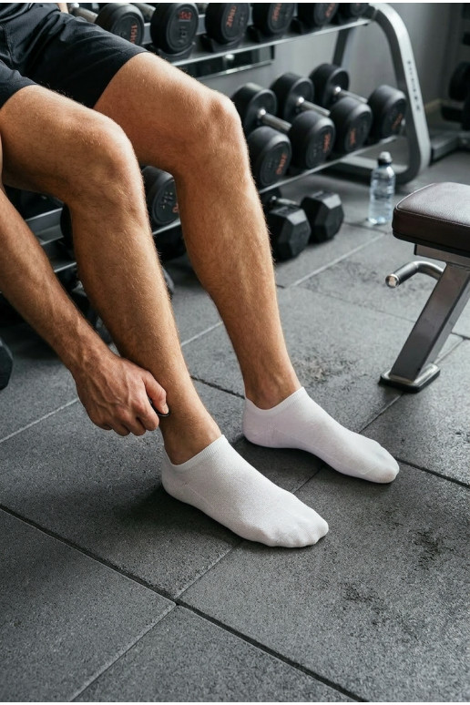 Chaussettes pour hommes Stopki ULTRA CIENKIE couleur blanche