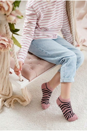 Chaussettes Puéril Jeunesse Zebra couleur rose