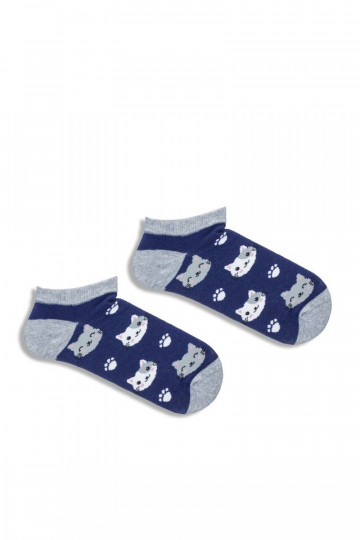 Chaussettes pour enfants bleu marine avec des chats
