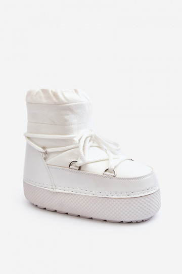 Bottes de neige blanches avec des détails stylés pour femmes