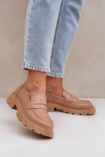 Mokassins für Damen aus Öko-Leder Beige Sendall
