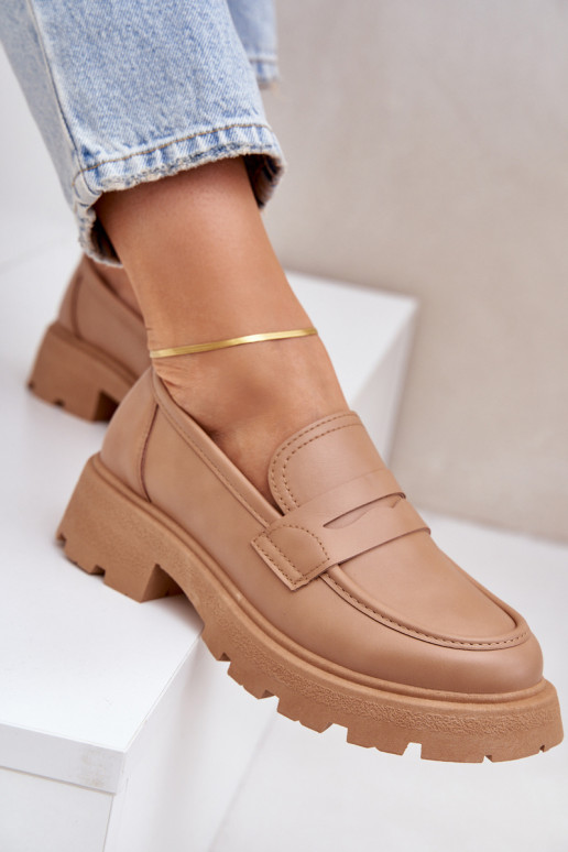 mocassins pour femmes en cuir écologique beige Sendall