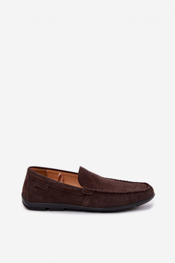 Mocassins voor mannenOpturalnego van suèdeu Big Star TT174202 CzekoladoIne 2
