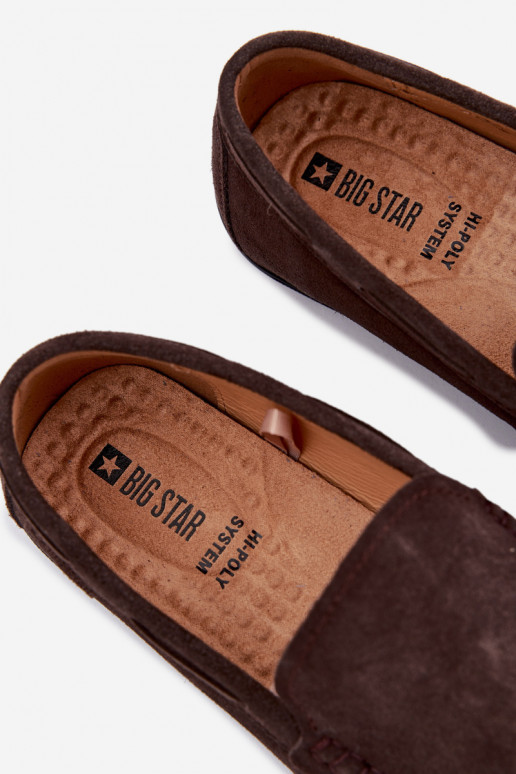 Mocassins pour hommesActivéturalnego en daimu Big Star TT174202 CzekoladoÀe