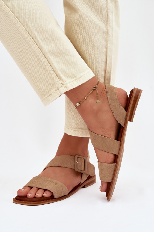Dames sandalen van suède Big Star TT274491 beige