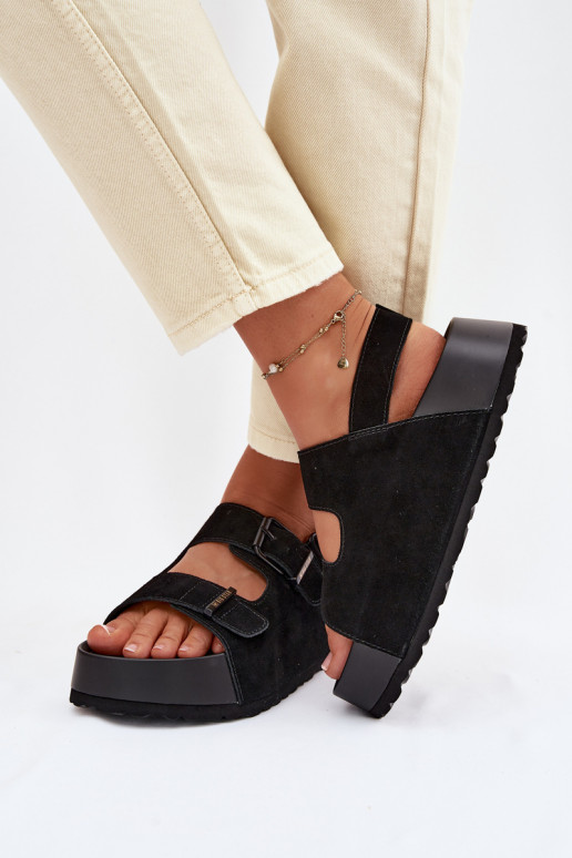 Sandalen van suède met platform Big Star TT274237 zInart