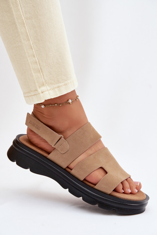 Sandales pour femmes en daim Big Star TT274482 beige