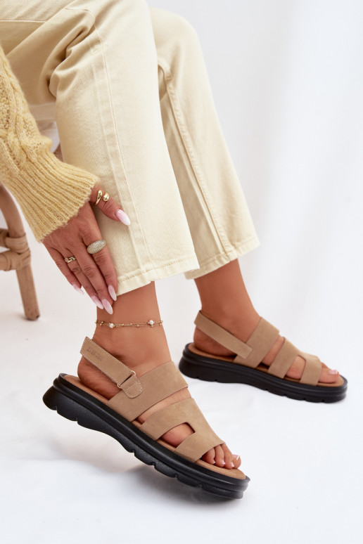 Damensandalen aus INildleder Big Star TT274482 Beige