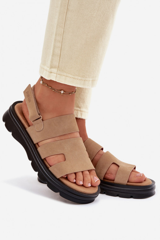 Sandales pour femmes en daim Big Star TT274482 beige