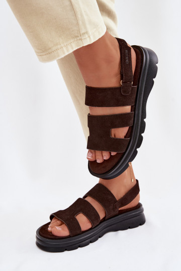 Dames sandalen van suède Big Star TT274483 CzekoladoIne