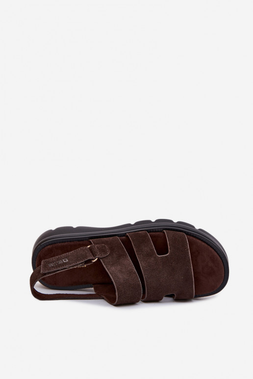 Sandales pour femmes en daim Big Star TT274483 CzekoladoÀe